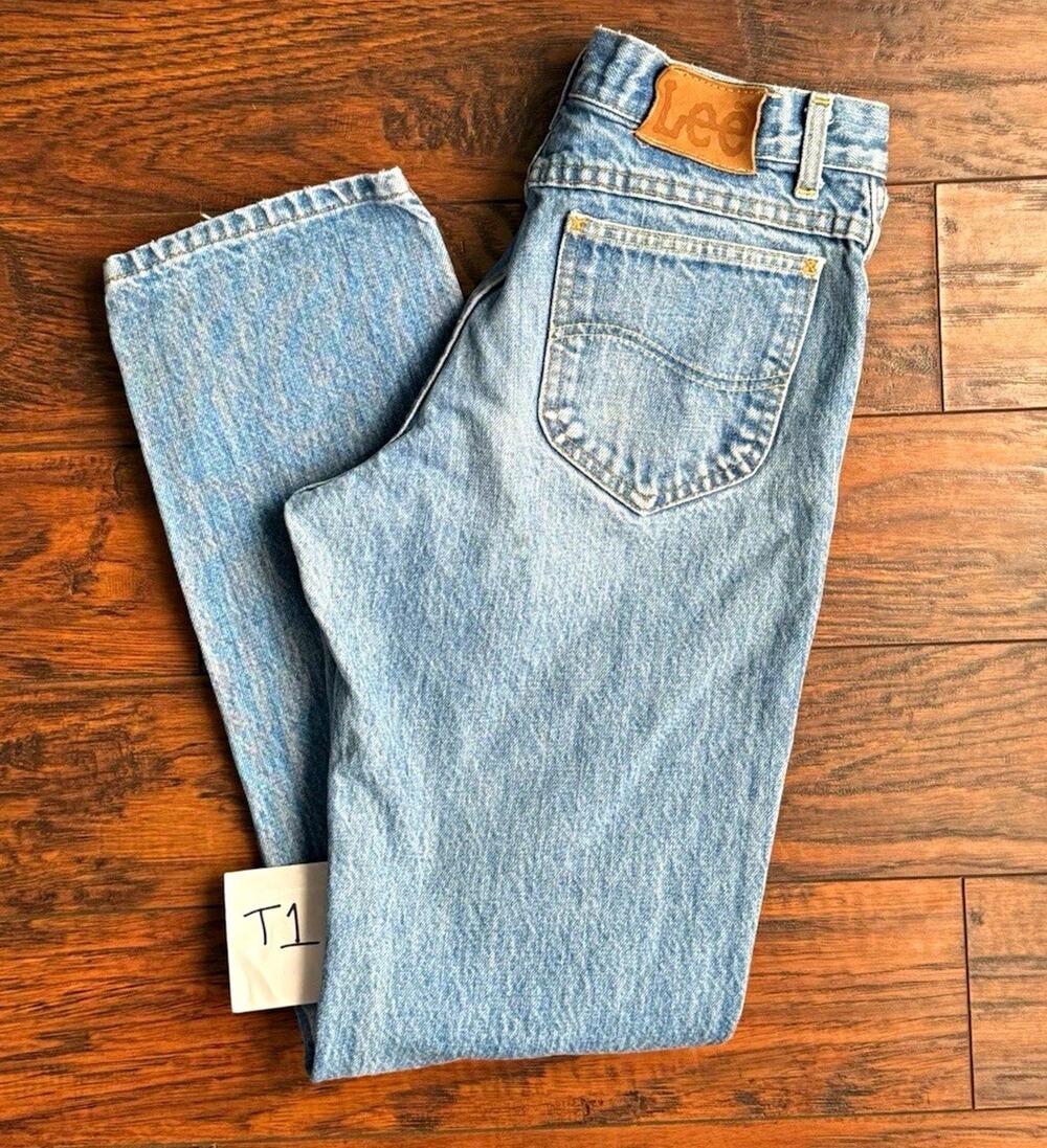 Vintage Lee Jeans Mens 30x32 fits 29x30 Light Wash Straight Leg Made In USA 80s